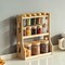 Basicwise Minimalist Two-Tier Bamboo Lazy Susan Turntable with 8 Pcs 12 oz Airtight Lid Glass Jars, Versatile Spice Rack Organizer, Perfect for Kitchen Countertops, Dining Tables, and Pantry Cabinets
